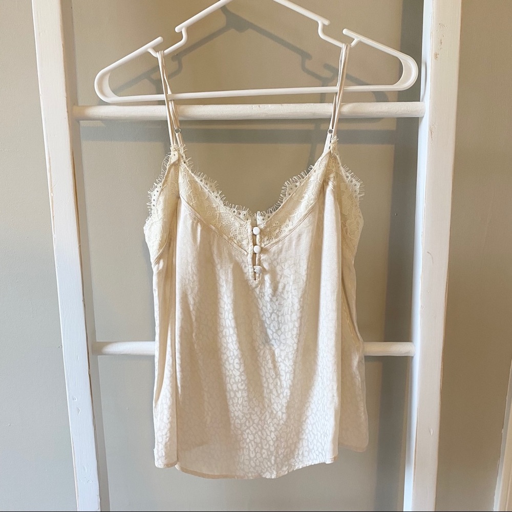 Abercrombie cream leopard print tank top